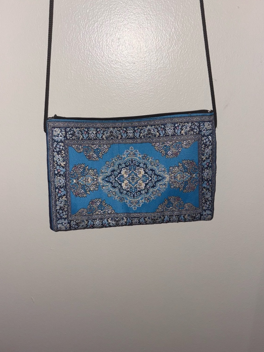 Source Unknown Blue Woven Medallion Mini Crossbody